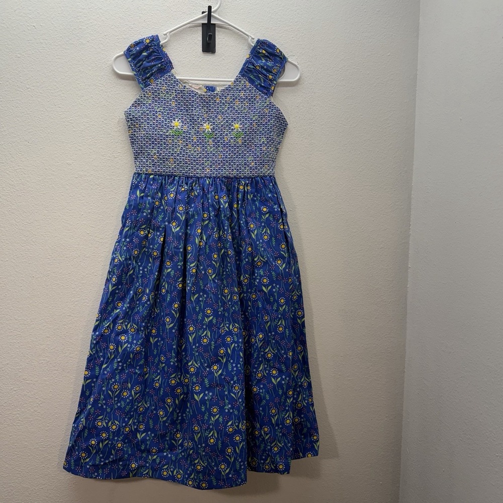 Vintage 80s 90s Little Girls Dress Floral Cottagecore Prairie Sz 10-12 Sundress‎